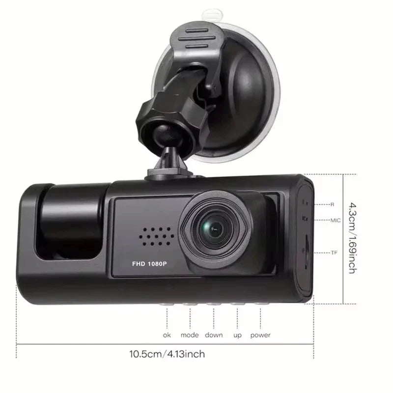 Hd 1080p 3-lens Video Dashcam High-definition Night Vision Of The Vehicle Recorder Car Dvr Registrator Dashcam Camcorder