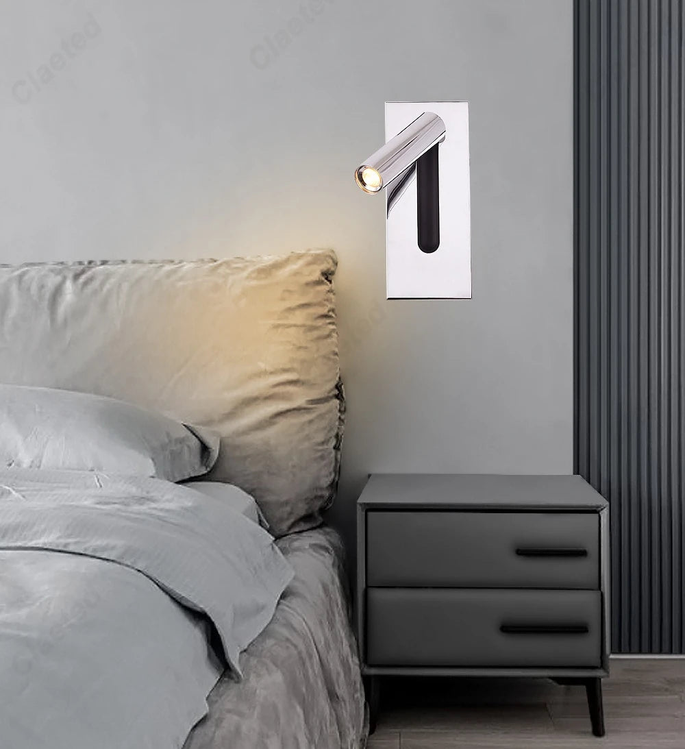 New LED Reading Wall Lamp with Switch and Adjustable Angle Hotel Room Home Bedroom Bedside Lighting Atmosphere Lamps