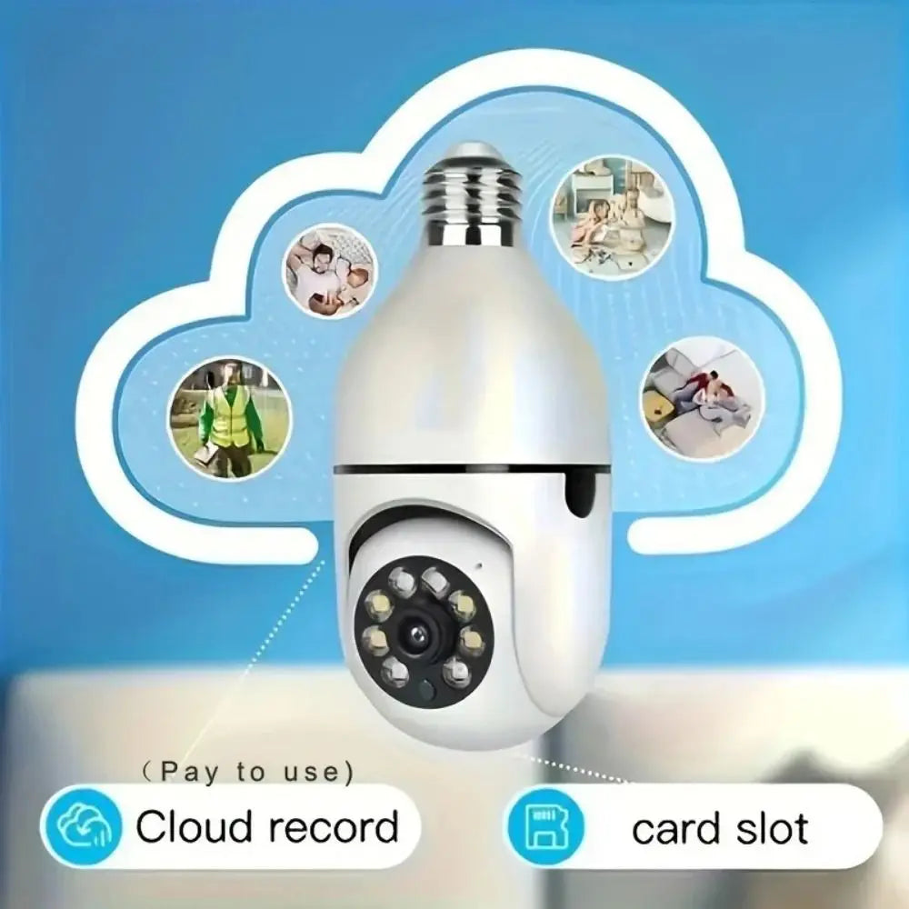 360 Degree Light Bulb Security Camera Full Color Night Vision 5GHz WiFi Surveillance Camera Automatic Human Tracking