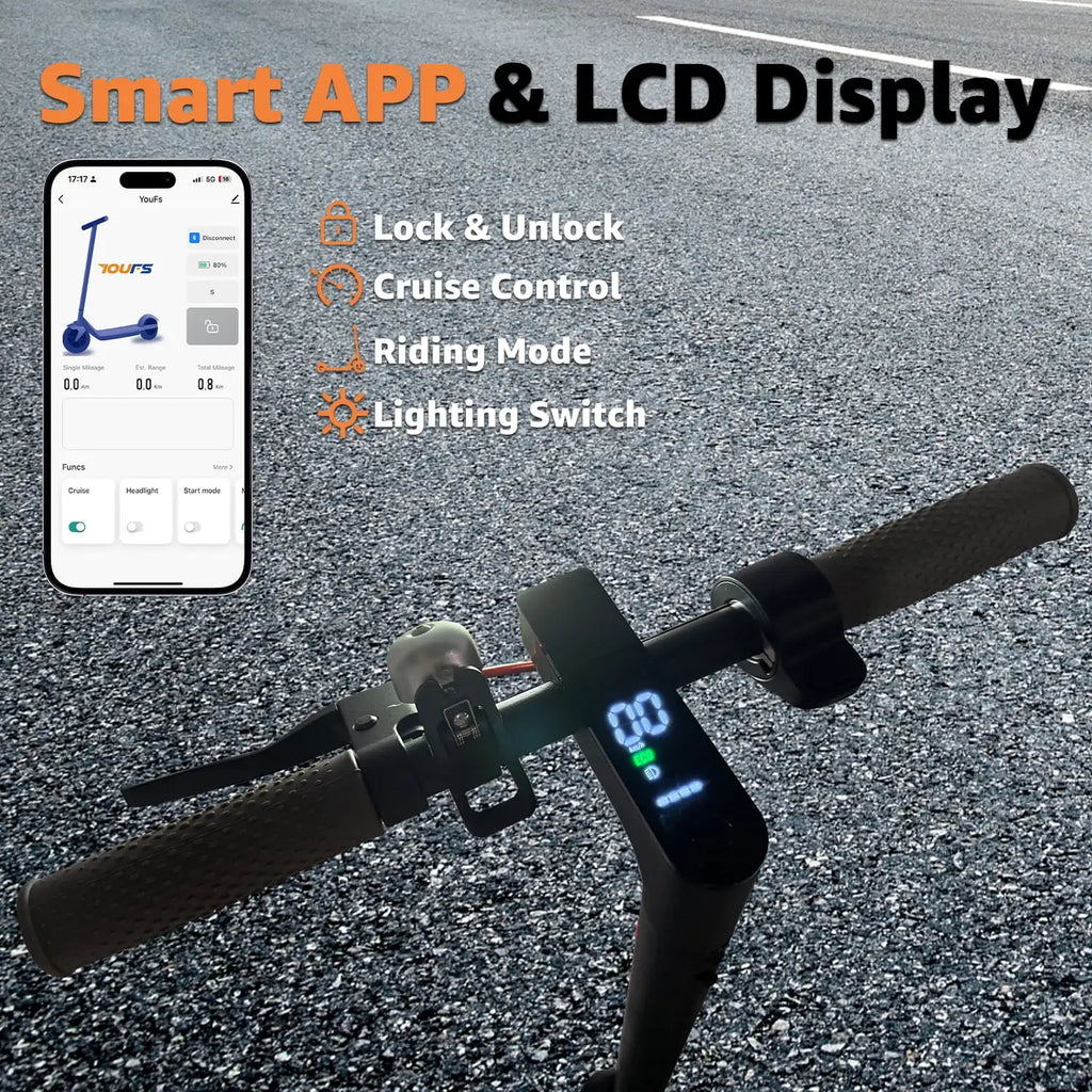 Smart 500W Electric Scooter Foldable E-Scooter Rear Motor up to 18 MPH Long Range 15 Miles Controlled Commuting Adults Scooter