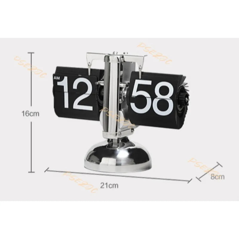 Household Minimalist Portable Automatic Page Turning Clock Retro Nordic Style Desktop Mechanical Page Turning Clock