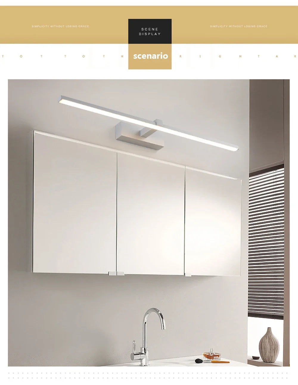 Modern LED Wall Light Bathroom Mirror Lamp Bathroom Bath Mirror Line Lamp Wall Sconce Home Decoration Lighting Fixture Luster