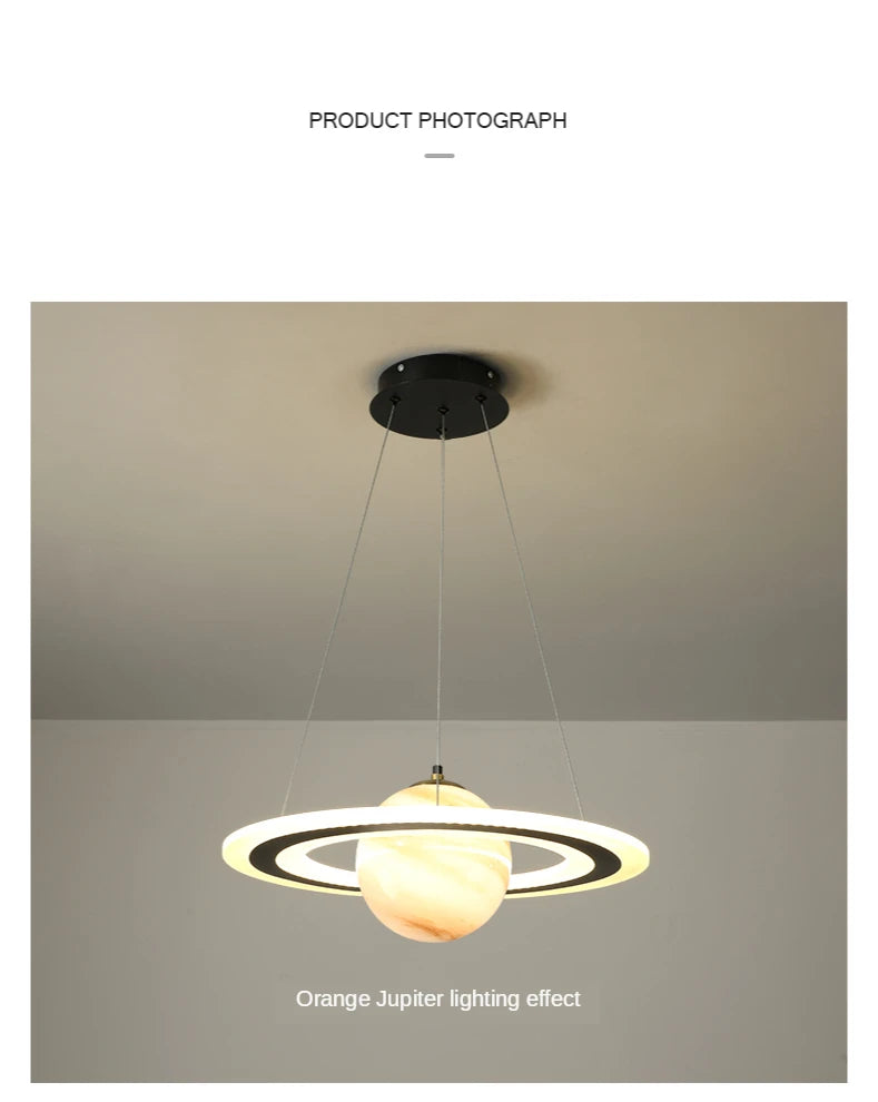 Saturn Pendant Lights for Children Bedroom Modern Led Hanging Lamp Planet Decoration Kids Lighting Ceiling Chandeliers Modern