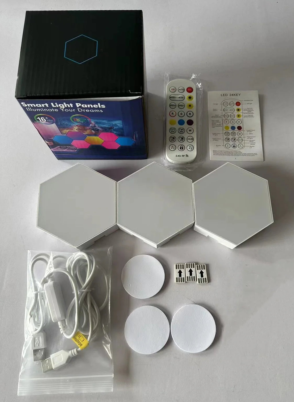 RGB Smart Quantum Lamp Tuya App Remote Control Touch Background Wall Bedroom DIY Decoration Wall Lamp Esports Atmosphere Light