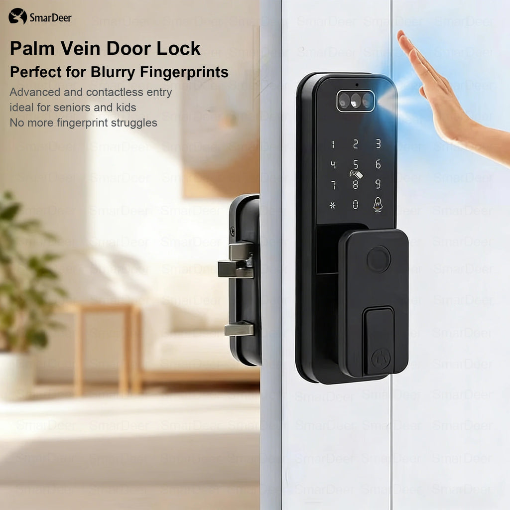 Waterproof Outdoor Smart Door Lock Fingerprint Facial Recognition Password Anti-theft Security Electronic Lock for Gate Garden