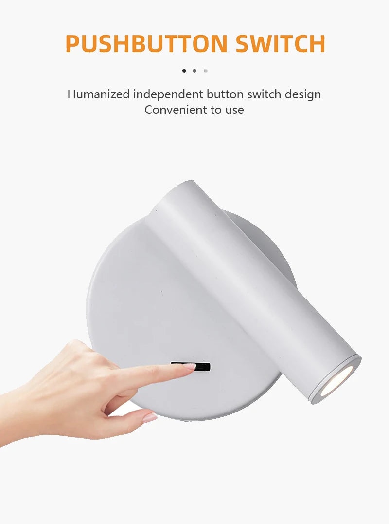 Modern LED Wall Lights Rotatable Adjustable Reading Lights Bedroom Bedside Living Room Study Room Household Lighting Fixtures