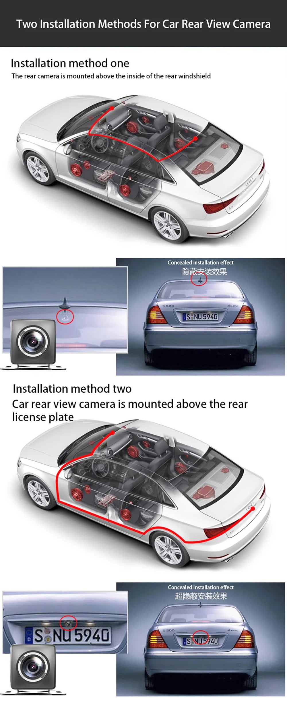 3 Channel Dash Cam HD 1080P 3-Lens Inside Vehicle  Car DVR Three Way Camera DVRs Recorder Video Registrator Dashcam Camcorder