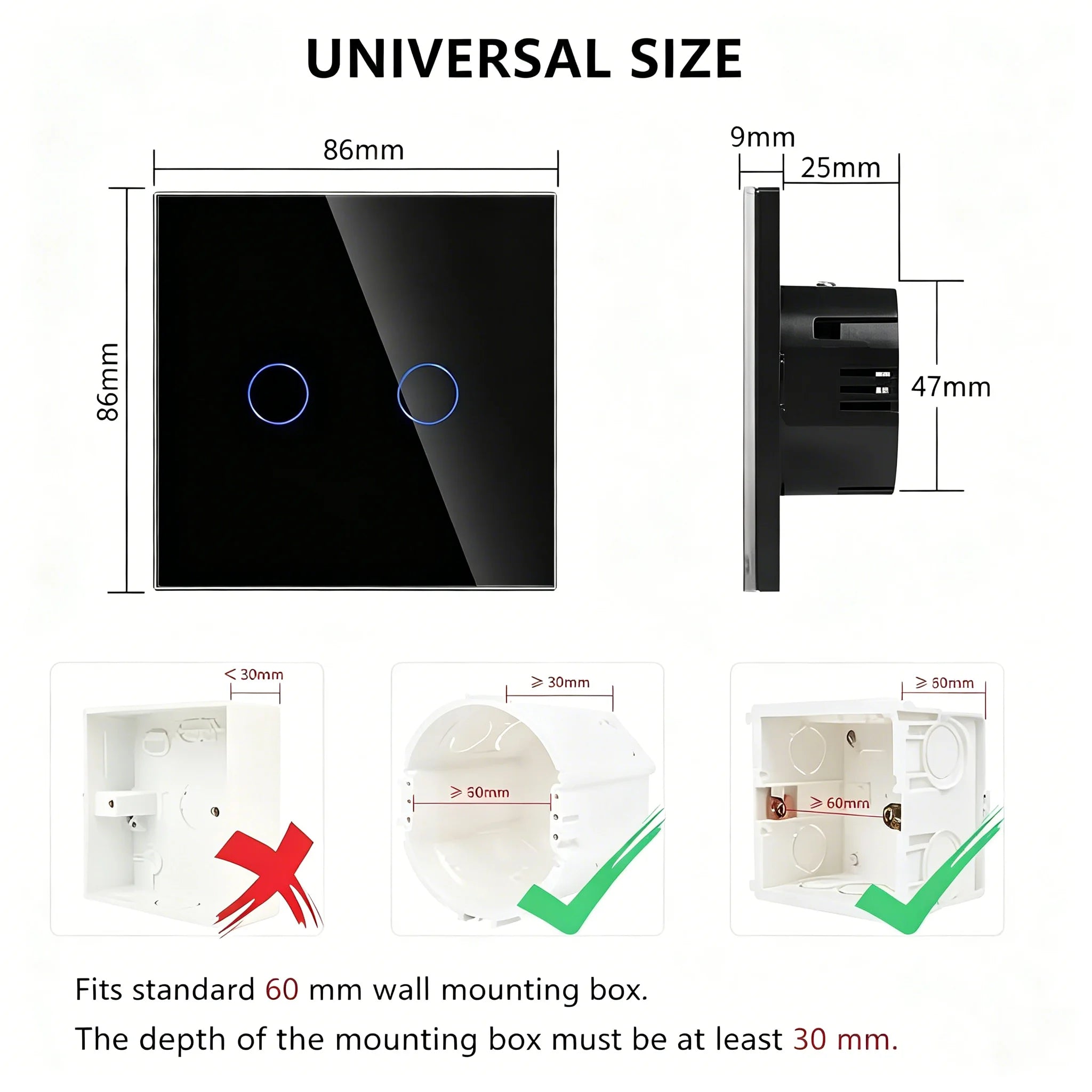 Tuya WiFi Smart Touch Switch Glass Panel EU Standard 1/2/3/4 Gang Light Switch Neutral Wire Required App Voice Control Alexa Goo