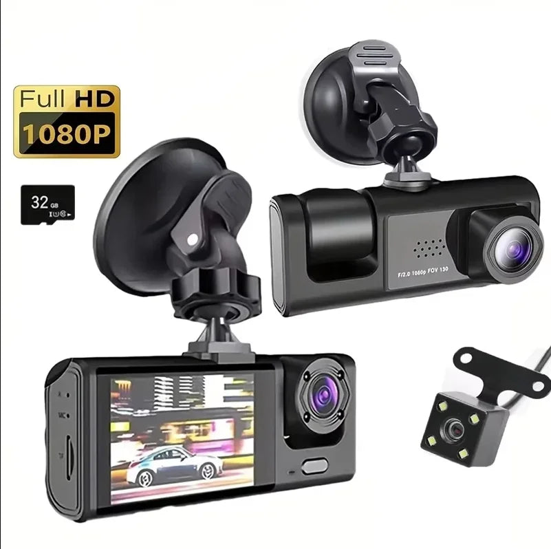 Hd 1080p 3-lens Video Dashcam High-definition Night Vision Of The Vehicle Recorder Car Dvr Registrator Dashcam Camcorder