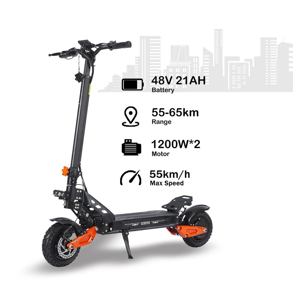Factory Foldable Electric Scooters With APP NFC 48V 52V 1200W 55KM/H Range E Scooter Speed Limit 10Inch Escooter for Adults