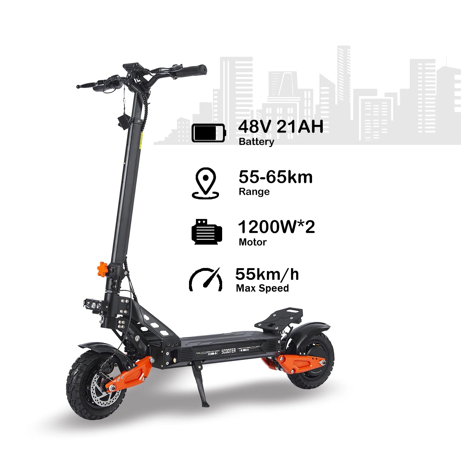 Factory Foldable Electric Scooters With APP NFC 48V 52V 1200W 55KM/H Range E Scooter Speed Limit 10Inch Escooter for Adults