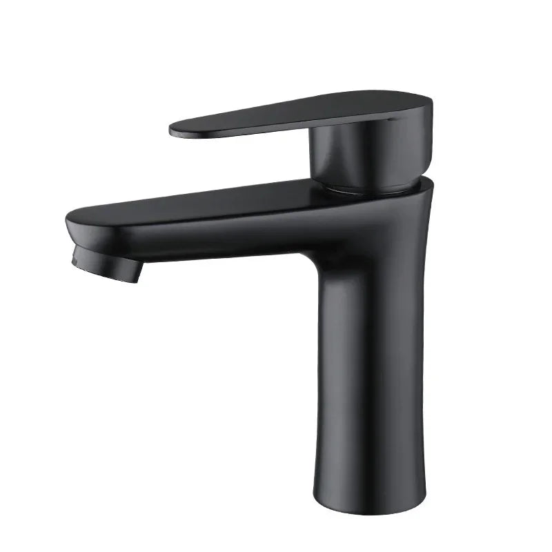 Bathroom Basin Faucet Cold & Hot Water Mixer Sink Tap Black Single Handle High Quality Kitchen Bathroom Accessory