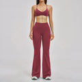 2PCS Yoga Set High Waist Flared Pant Gym Clothing Women Fitness Outfits Athletic Wear Female Workout Set Sportswear Yoga Clothes