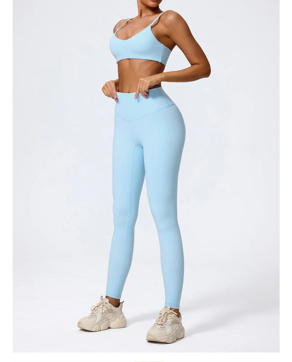 Ctenkevet Summer Women 2Pcs Sleeveless Sports Set Female Gym Two-piece Yoga Set High Waist Breathable legging Sportswear Women