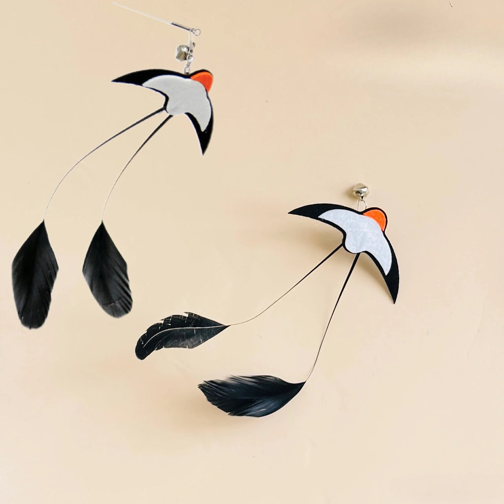 Cat Toys Interactive Funny Simulation Bird Feather with Bell Cat Stick Toy for Kitten Playing Teaser Wand Toy Pet Cats Supplies