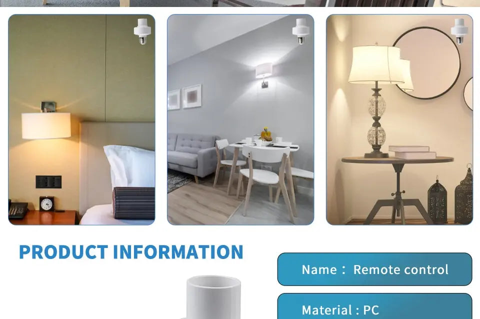 Wireless Remote Control E27 Light Socket Smart Switch LED Lamp Base House Timer Switch WiFi Light Bulb Holder Room Smart Device