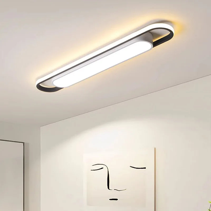 LED Ceiling Light, Minimalist Modern Light, Long Strip, Creative Bal Living Room, Bedroom, Study, Human Body Sensing Rectangular
