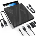 NEW USB3.0 Type-C External Bluray Optical Drive for Laptop PC Portable BD DVD CD -/+RW Player Burner Reader with SD/TF Card Slot