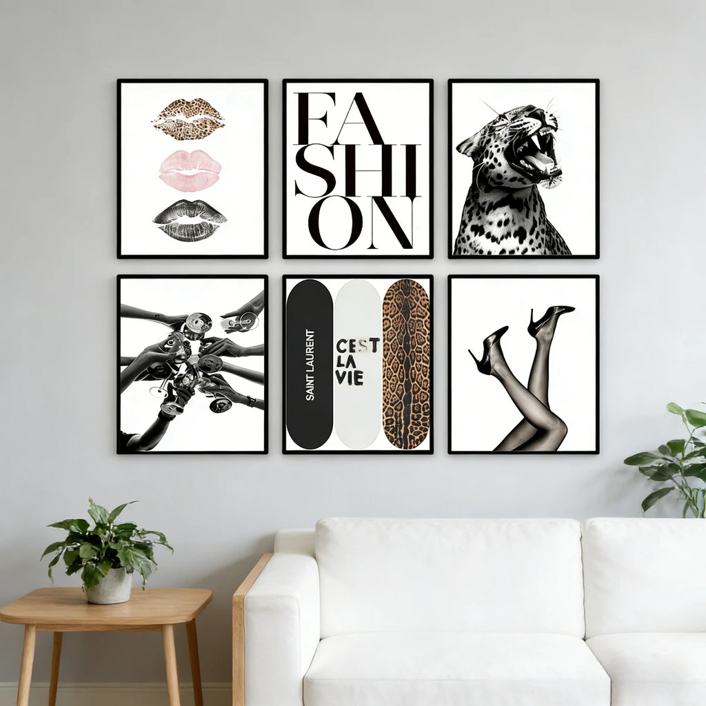1/6pcs Retro Leopard Cheetah Abstract Canvas Print Poster Y2k Chic Modern Minimalism Art Prints Living Room Home Decor Poster