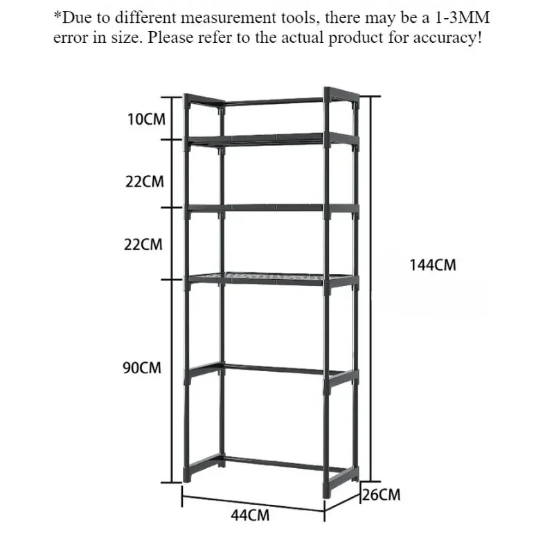 Multifunctional assembly washing machine rack 3-layer floor rack toilet storage rack