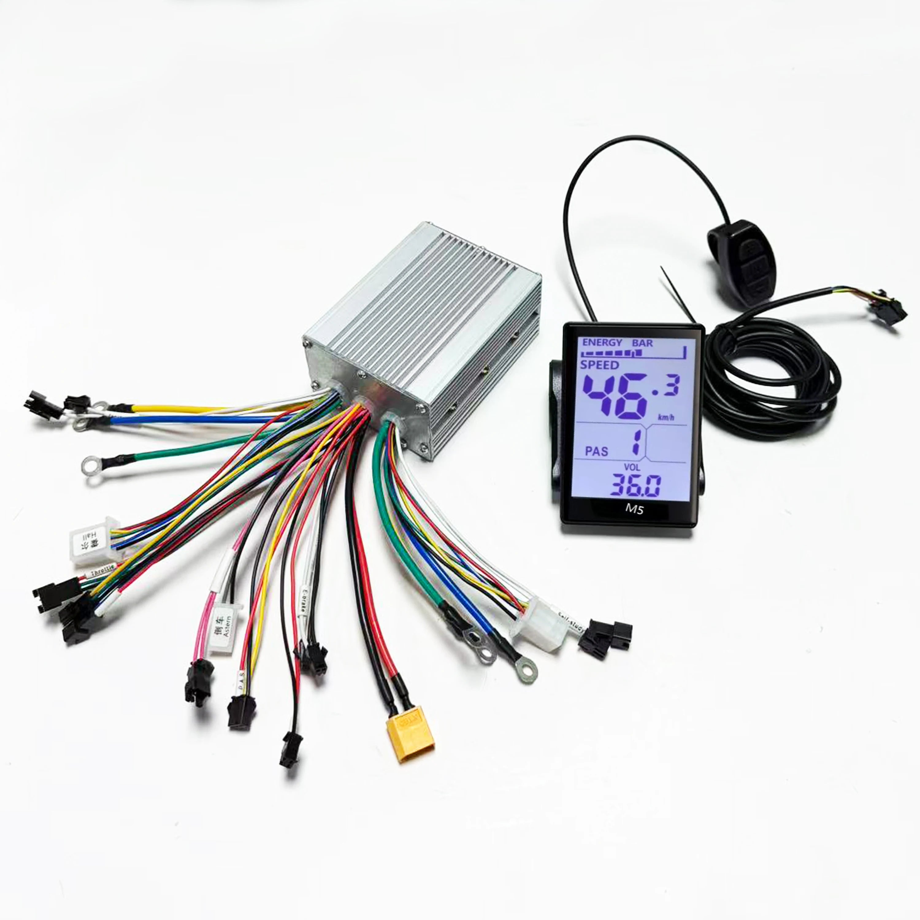 25A+25A Dual Drive 12MOSFET 36V/48V/64V 1000W (500W * 2) Brushless DC Electric Scooter Controller + M5 UART NO.2 LCD for 2 Motor