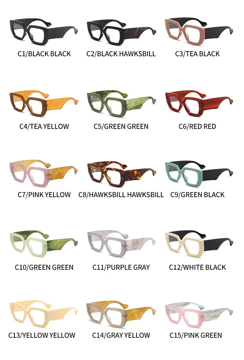 Square Reading Glasses For Women Optical Lens Prescription Men's Eyeglasses Big Thick Frames Presbyopic Eyewear Trendy