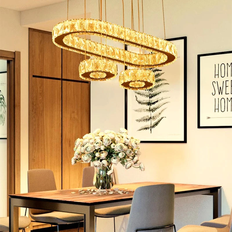 Home Decorationpendant Lights, Luxury Crystal Living Room Chandelier, Dining Room Pendant Lamp, Ceiling Light, Indoor Lighting