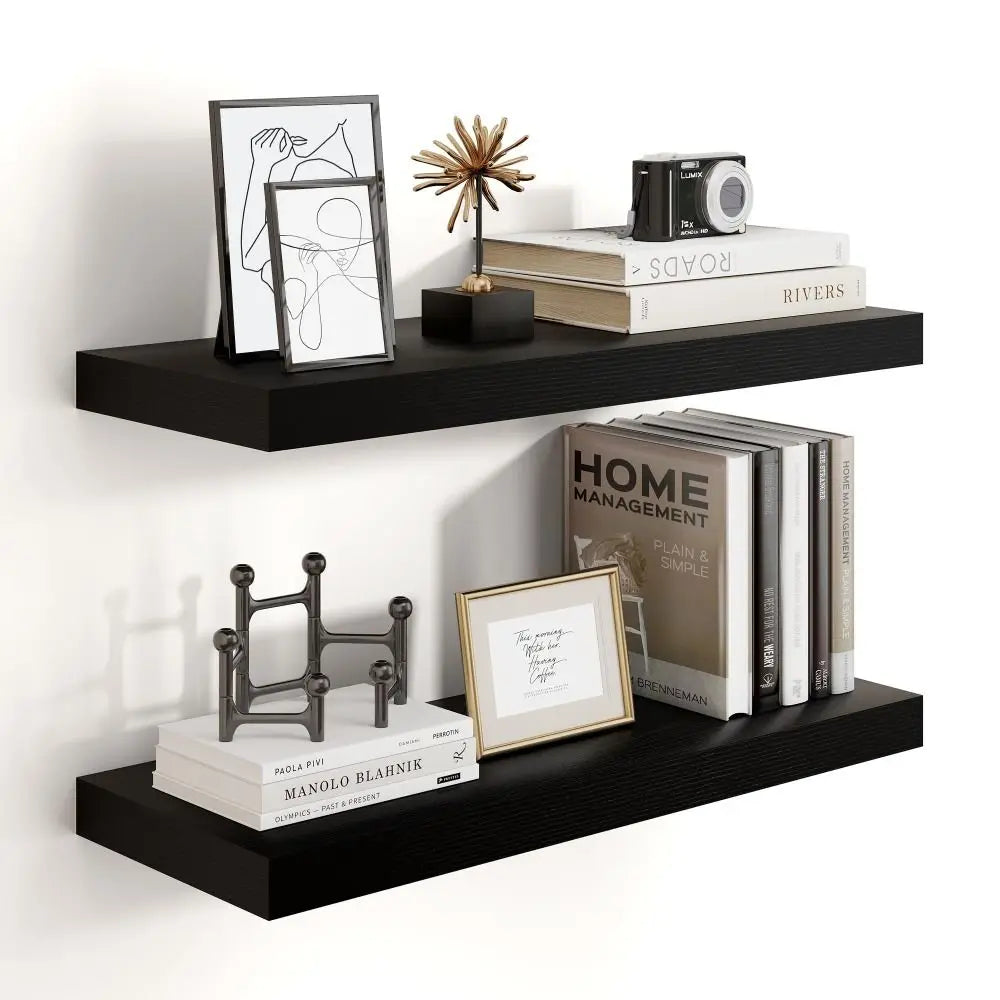 1pc Wall Mounted Floating Shelves Wooden Deeper Storage Shelf Multi Functional Thicker Bathroom Shelves