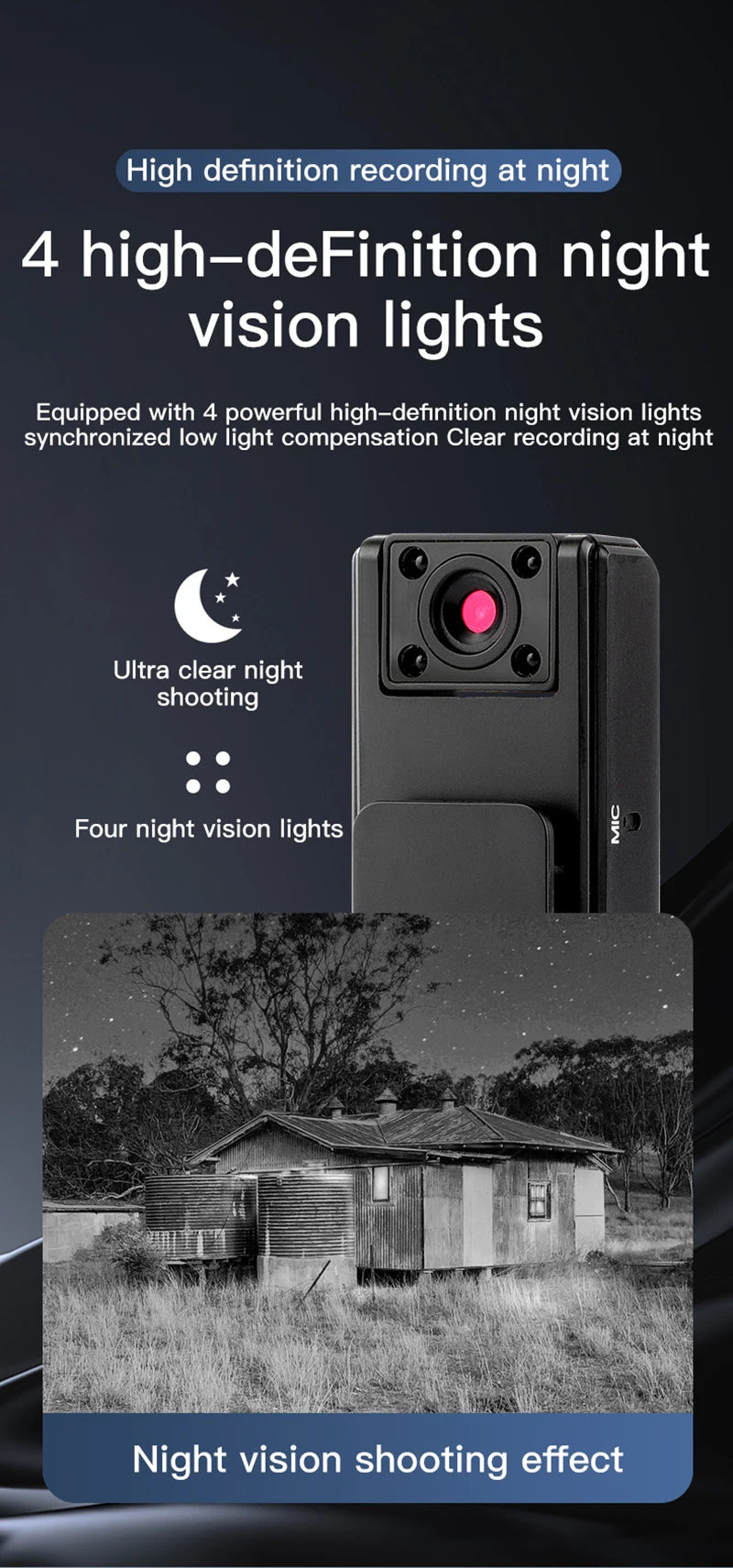 Mini Camera Night Vision HD 1080P Wireless Network Camera Digital Handheld Camera Outdoor Sports Camera Video Camcorder