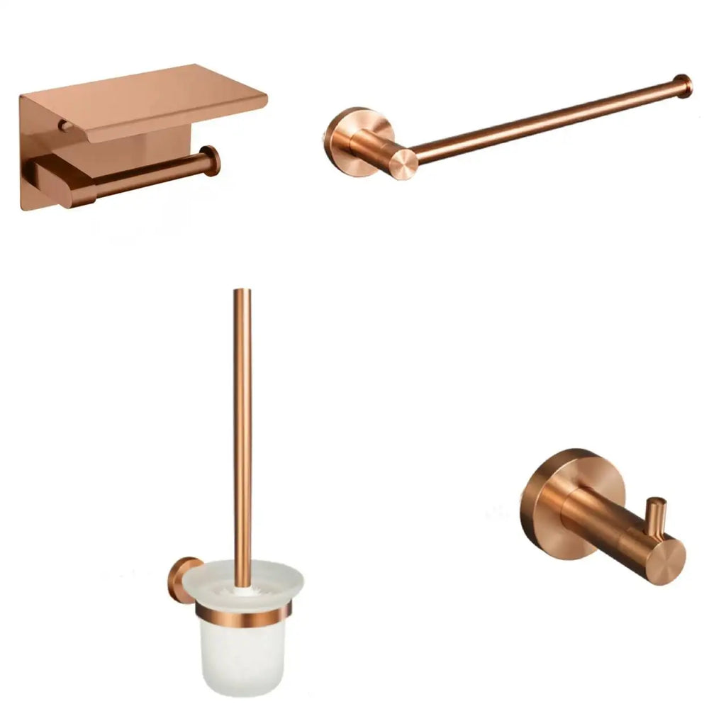 High-quality Brushed Rose Gold 304Stainless Steel Beautiful Wall Hook Toilet Paper Holder Towel Bar Bathroom Accessories