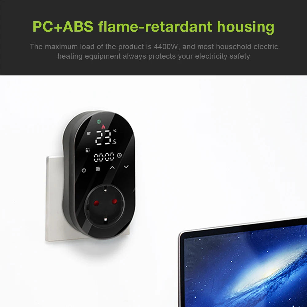 Tuya WiFi Smart Thermostat Socket APP Control Temperature Controller 16A 220V Digital Thermostat Switch EU Plug for Household