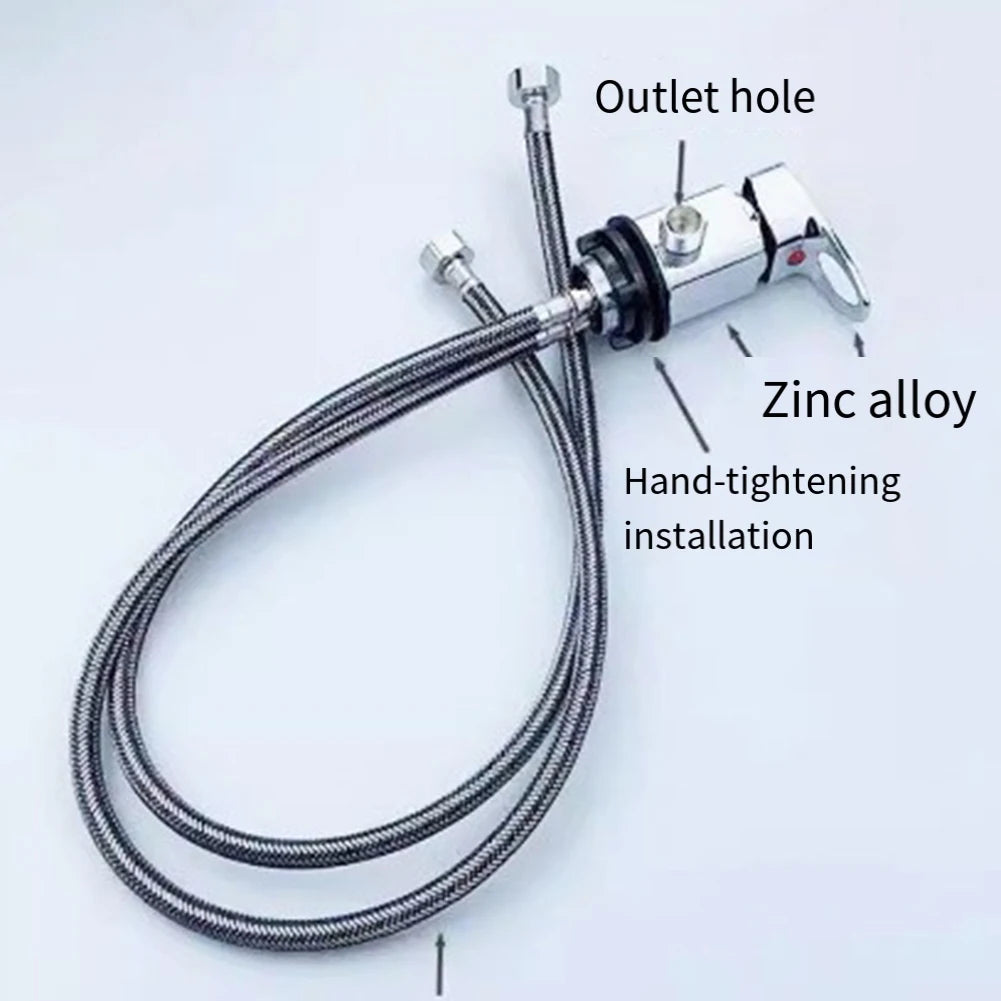 Shower Hose Valve Shower Faucet Zinc Alloy RV Shower Mixing Valve With 80CM Push-In Tailpipe Outlet G1/2 Camper Accessories