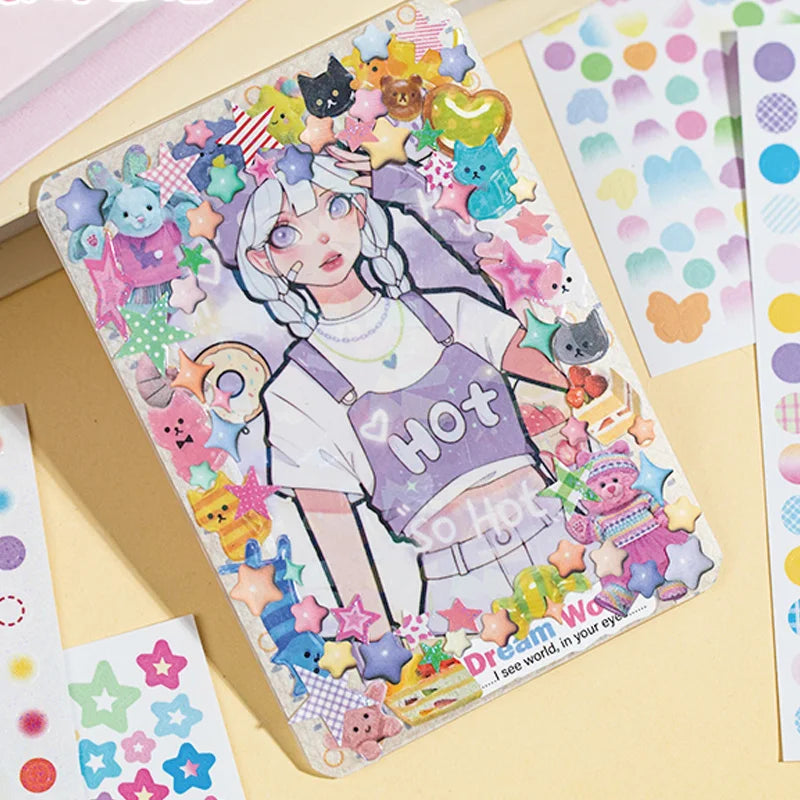 2 Types, 20 Sheets Per Pack, Star Date Series, Star Creative Sticker Book, Handbook, DIY Scrapbook, Picture Book C