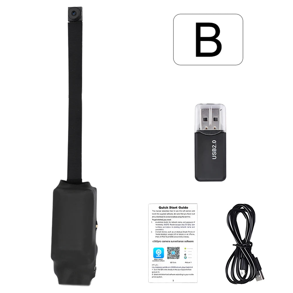 1080P HD DIY WiFi Mini Camera Portable Video Recorder Micro Camcorder P2P Wireless Webcam Loop Recording Support Remote Viewing