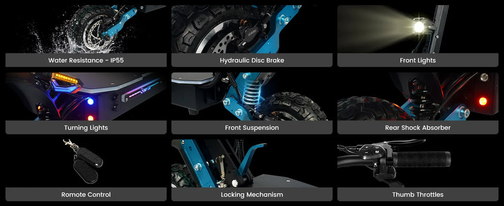 6000-watt off-road two-wheel electric scooter Dual motor lithium battery Digital folding 150kg European warehouse inventory