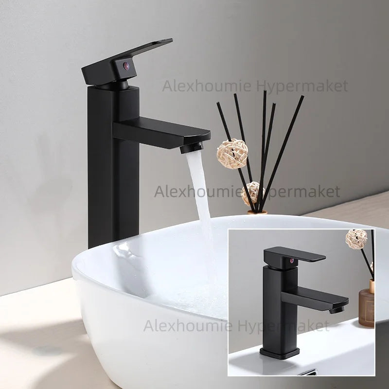 Bathroom Water Tap Washroom Faucet Deck Mounted Single Hole Single Handel Hot and Cold Water Mixer