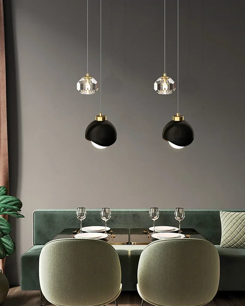 Modern Led Pendant Lights For Bedroom Creative Home Decor Haning Lamp Luxury Dining Room Lighting Gold / Black Crystal Fixtures