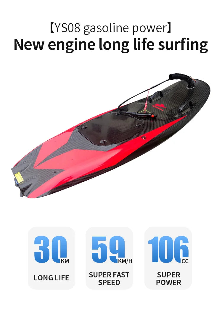 Jet Surfboard Carbon Fiber, Engine Powered Surfboard for Lakes Rivers, Motorized Jet Board for Adults Unisex, YS-08