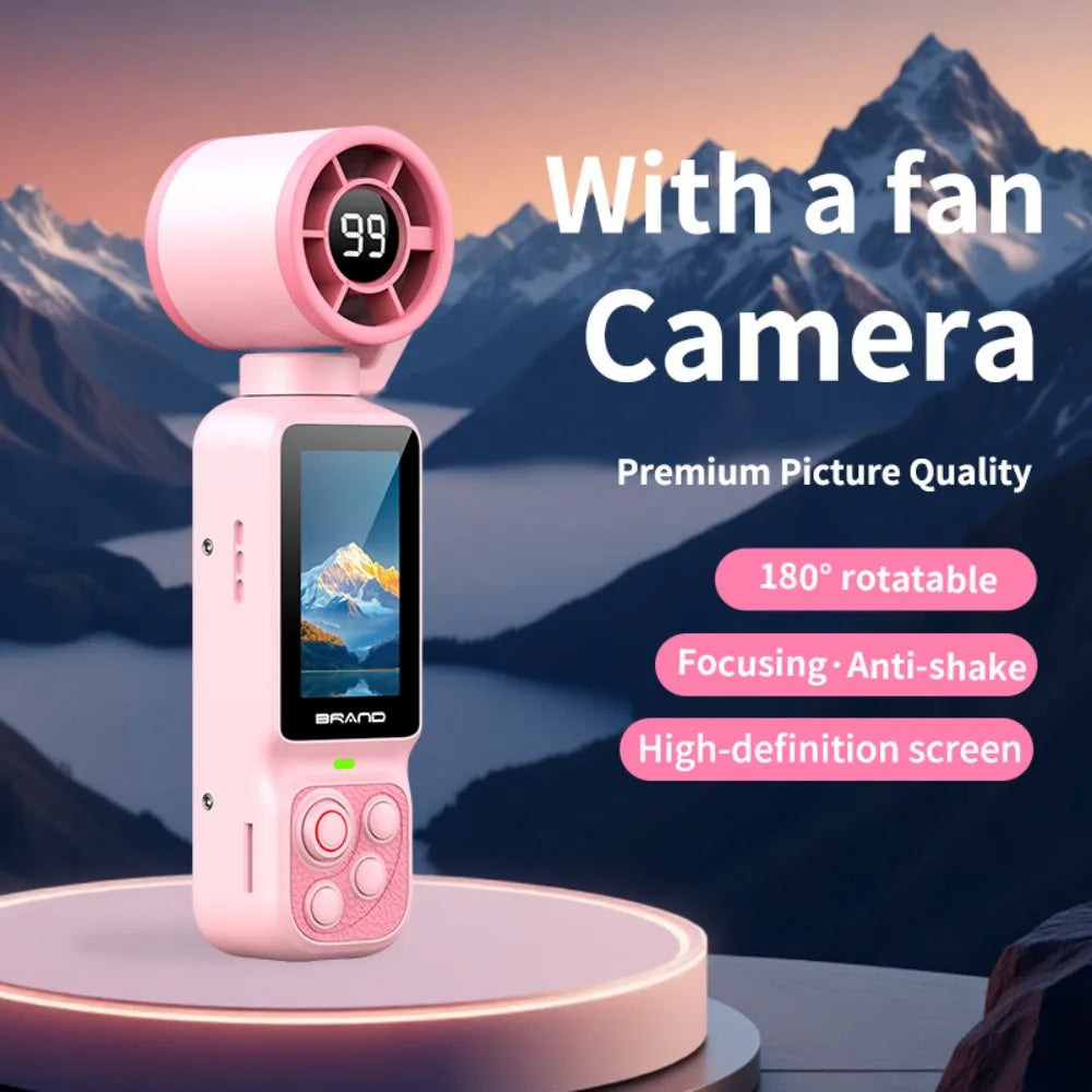 HD 2 in 1 Action Camera with 5 Speed High Speed Cooling Fan Video Recorder For Vlog YouTube Outdoor Shooting Handheld Action Cam