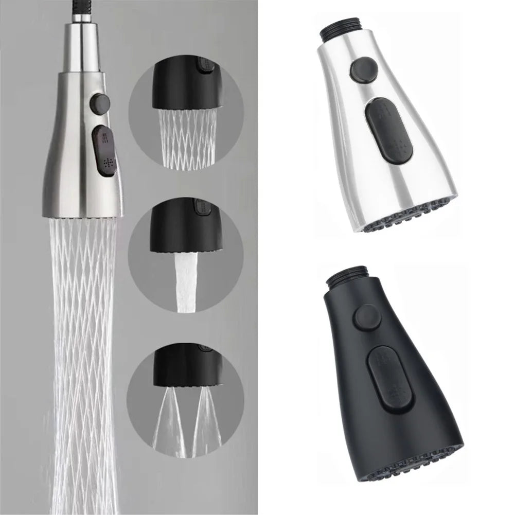 Faucet Sprayer Head Shower Nozzle Kitchen Sink Pull-out Faucet Kitchen Spare Replacement Tap Sprayer 3 Modes 1/2" Connection