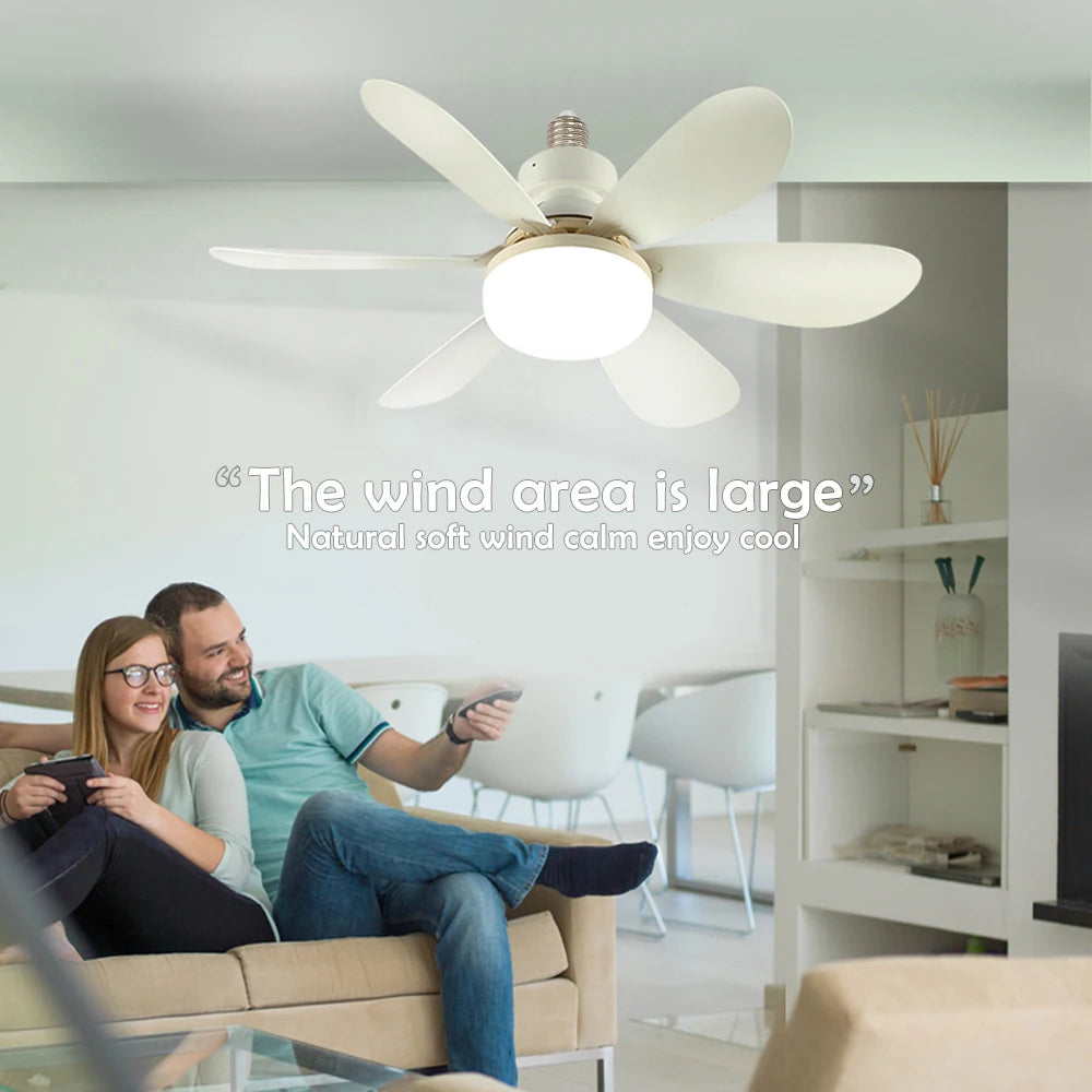 E26 E27 Base Home-use LED Ceiling Fan Light Wireless Remote Smart Fan Light 42cm 52cm Ceiling Fan for Room Office Study Kitchen