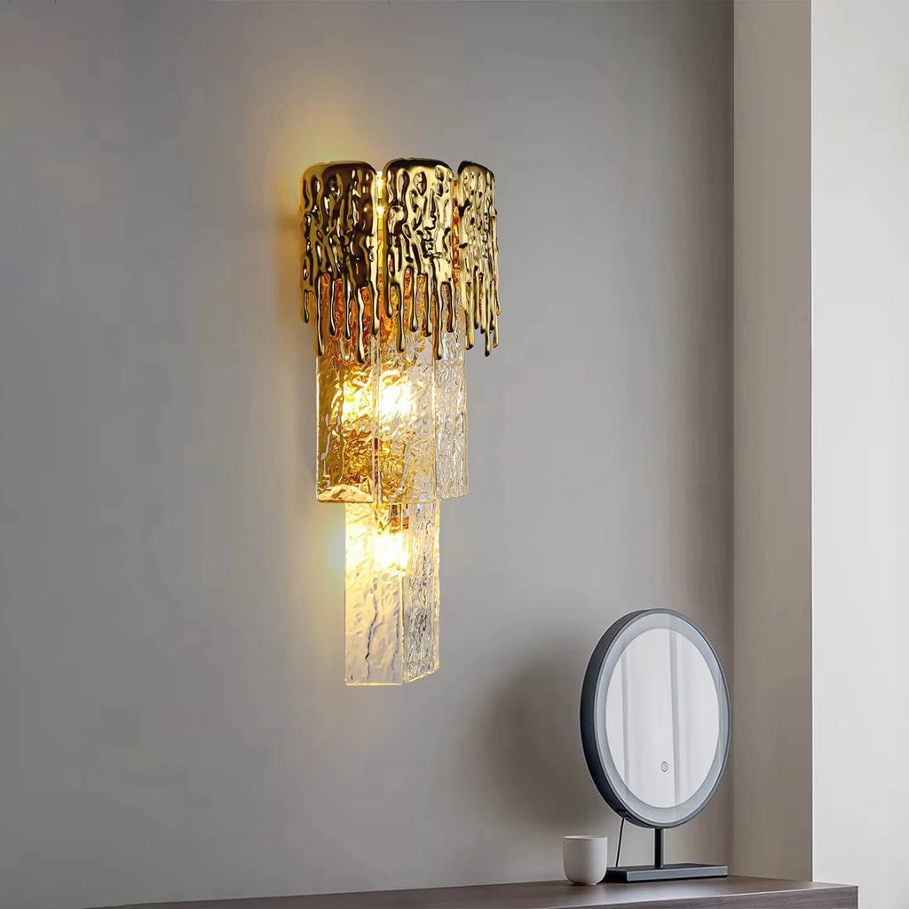 Light Luxury Led Wall Lamp Home Decoration Living Room Tv Background Wall Staircase Bedroom Italian Bedside Glass Wall Lamp