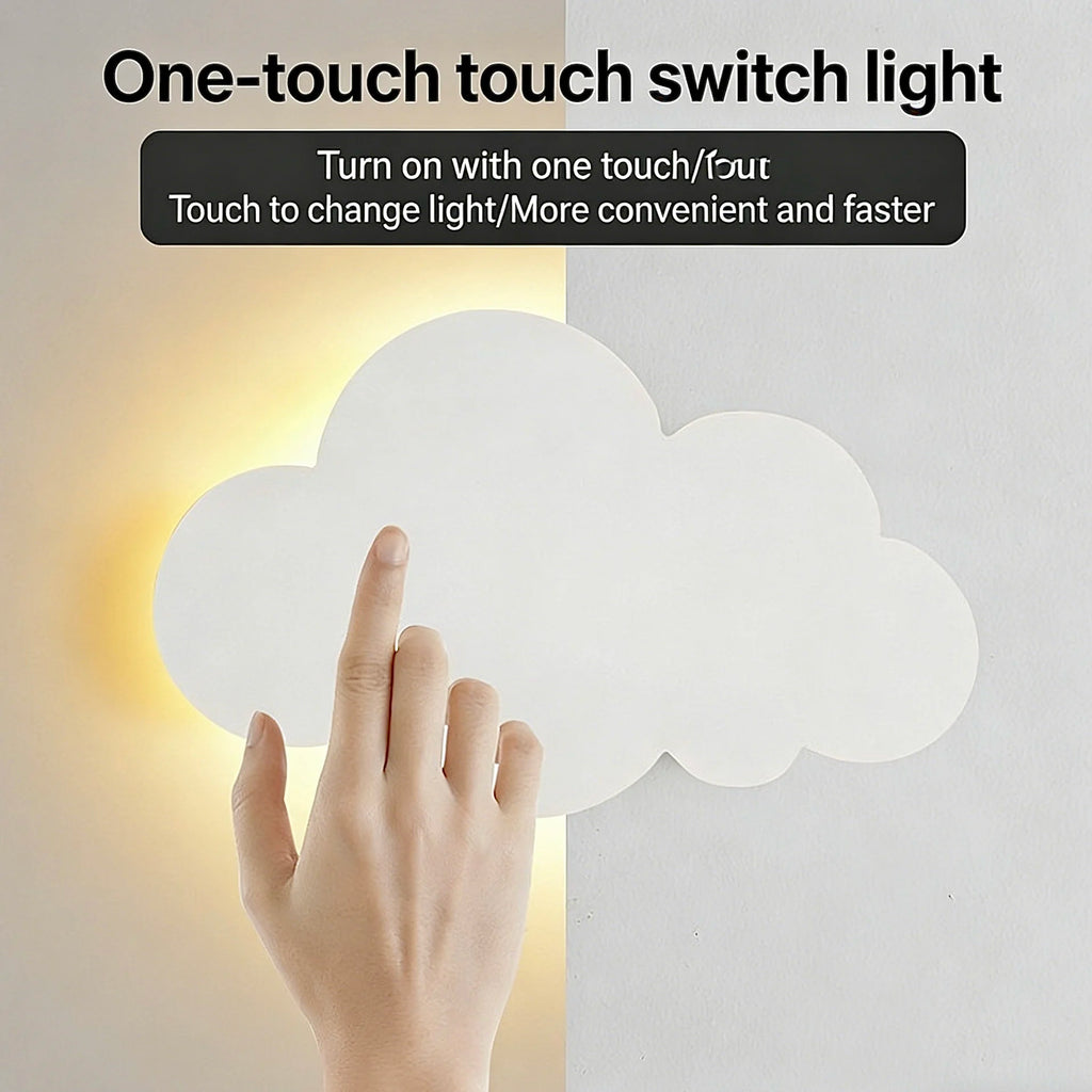 LED Cloud Wall Lamp Touch Control Dimmable Modern Wall Light for Kids Children's Bedroom Living Room Decor 220v