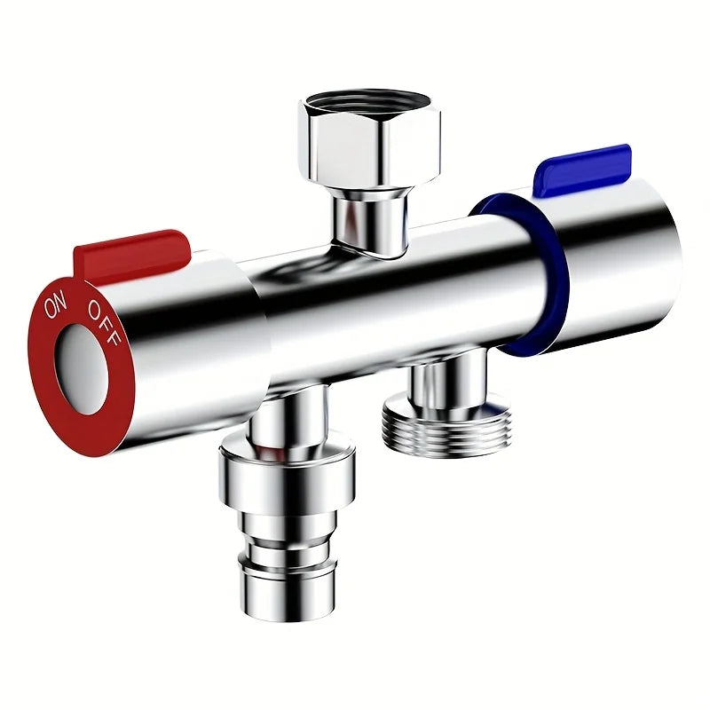 Double Handle Stainless Steel Cold Water Faucet for Bathroom And Washing Machine - Dual Control Kitchen Sink Tap