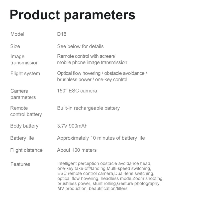 Lenovo D18 Drone 8K Aerial HD Dual-Camera Intelligent Obstacle Avoidance Brushless Power 5G WIFI Screen Remote Control GPS Drone