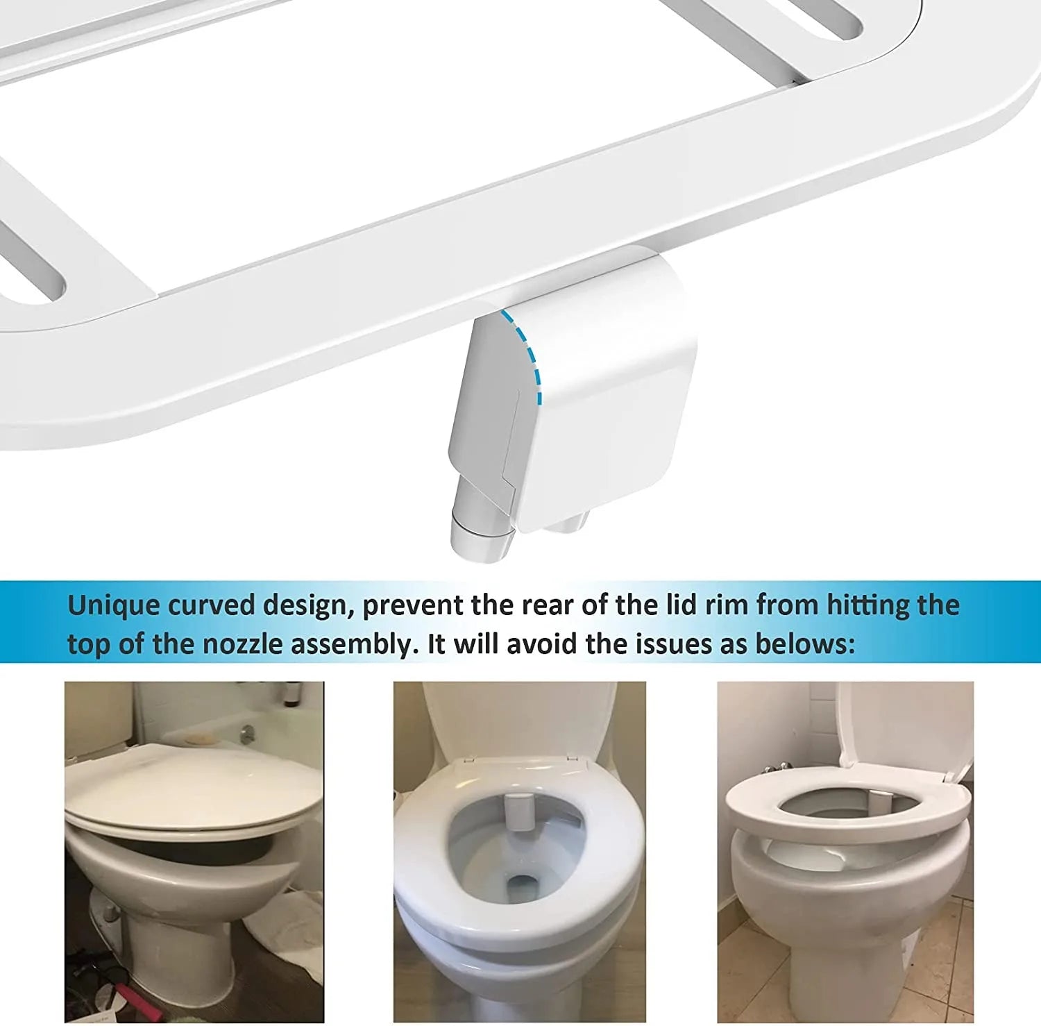 New Ultra-thin Bidet Attachment Fresh Water Sprayer Dual Nozzles Adjustable Water Pressure Self Cleaning Non Electric Bidet