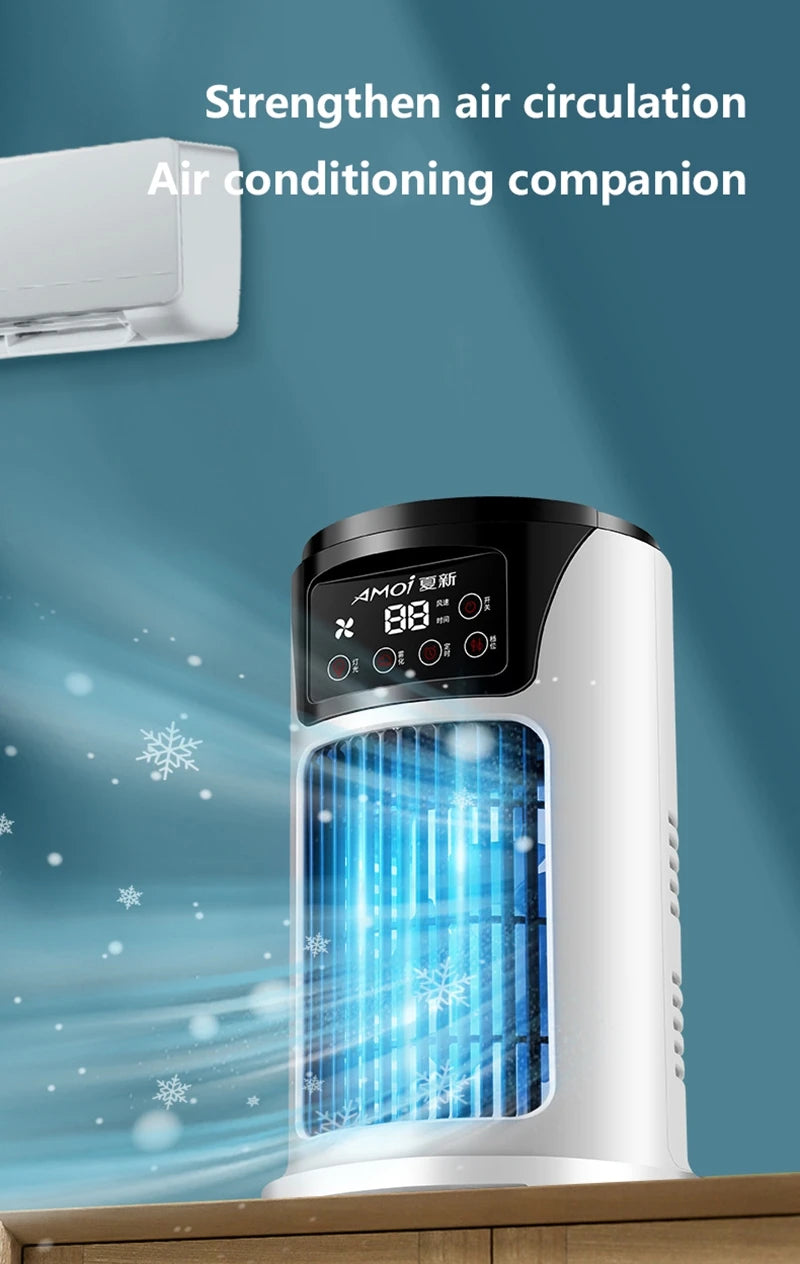 Multifunctional Portable Air Cooler Cold Air-cooled Fan Small Humidification Air Conditioner Natural Fan for Home Office Desktop