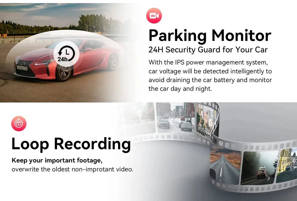 4K 3840*2160P Dash Cam Carplay Android-Auto Car DVR Dual Len 5G Wifi GPS BT FM Video Drive Recorder Stream Mirror Dashcam Camera