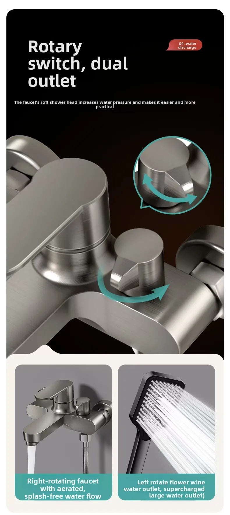 Thermostatic Shower Mixer Valve 3-Way Diverter Universal Wall Mounted Bathroom Bath Shower Faucet Set Zinc Alloy Anti-Scald Temp