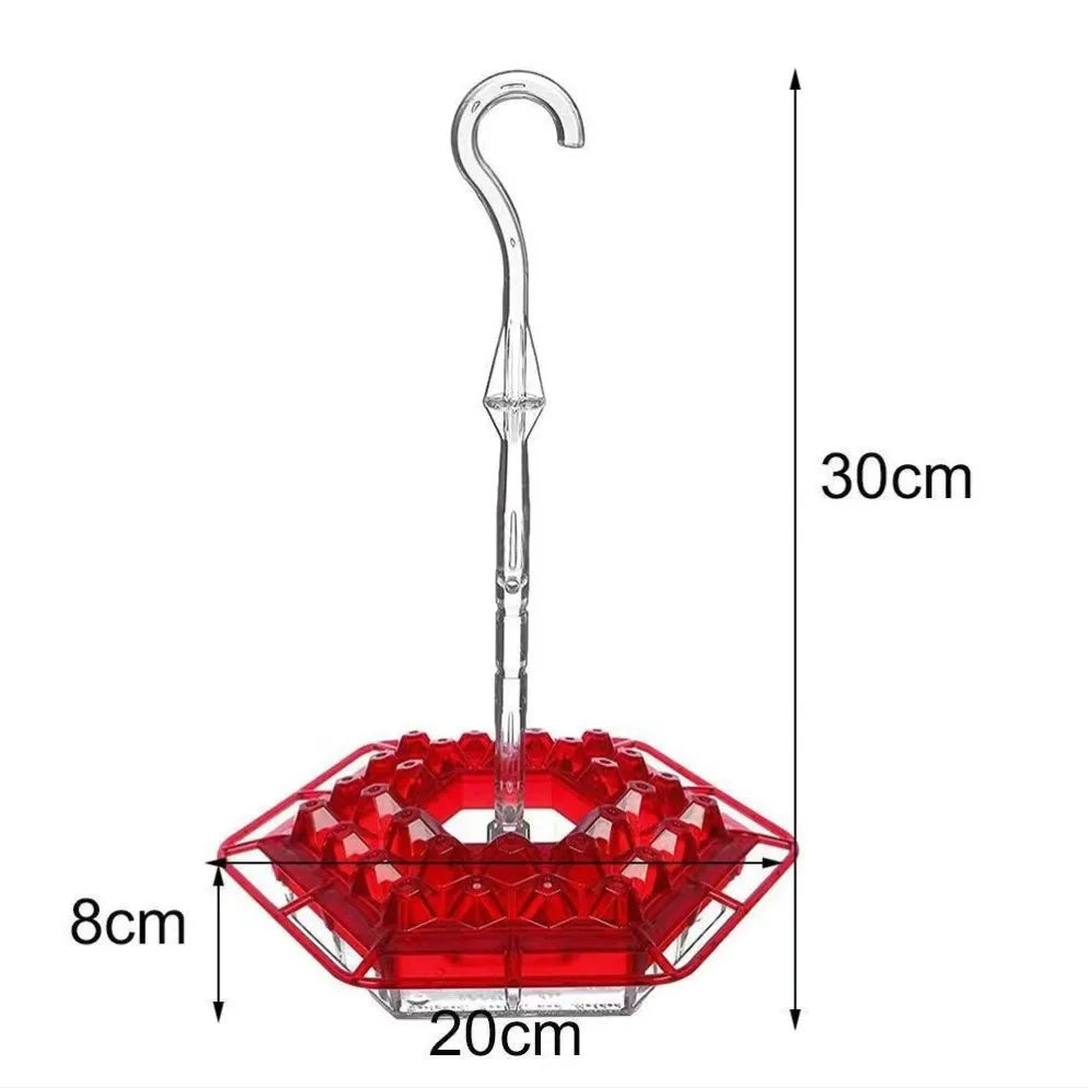 Red Hexagon Hummingbird Feeder Hanging with Hook Garden Bird Feeder Attract More Winged Visitors to Your Outdoor Space